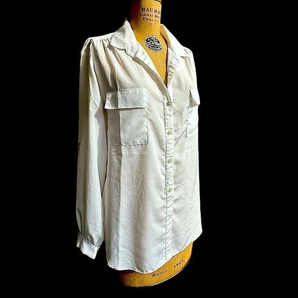 Vintage 1980’s Lillian Lawrence White Button Down Blouse Size Large - Picture 1 of 9
